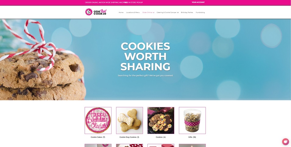 Cookie website screenshot