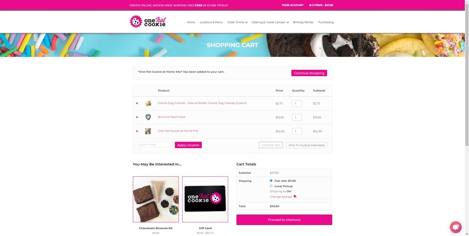 Cookie website screenshot