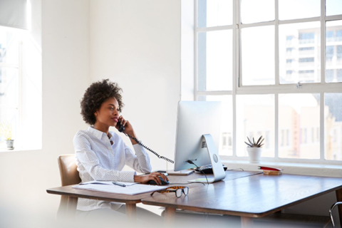 woman talking on phone