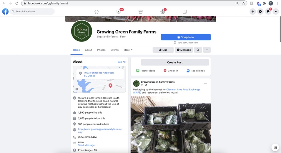 Growing Green Family Farms Facebook page