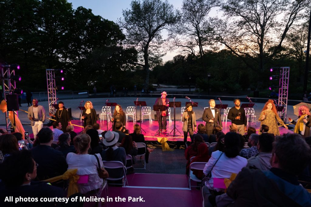 A small theater outside on a stage