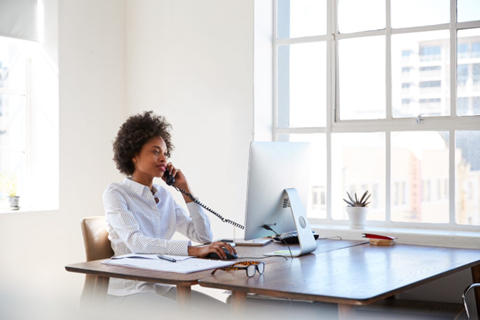 ringcentral woman talking on phone